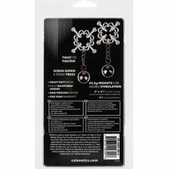 CalExotics Nipple Grips 4-point Weighted Nipple Press - Silver Kink & BDSM