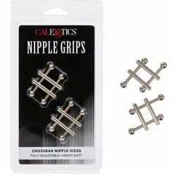 CalExotics Nipple Grips Crossbar Nipple Vices - Silver Kink & BDSM
