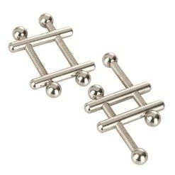 CalExotics Nipple Grips Crossbar Nipple Vices - Silver Kink & BDSM