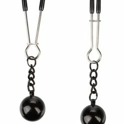 CalExotics Clamps & Nipple Play Nipple Grips Weighted Tweezer Nipple Clamps -silver