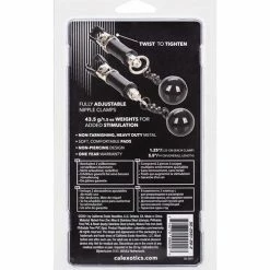 CalExotics Nipple Grips Weighted Twist Nipple Clamps - Black Kink & BDSM