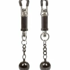 CalExotics Nipple Grips Weighted Twist Nipple Clamps - Black Kink & BDSM