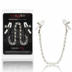 CalExotics Nipple Play Crystal Nipple Clamps - Clear Kink & BDSM