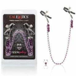 CalExotics Nipple Play Purple Chain Nipple Clamps