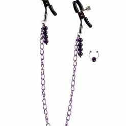 CalExotics Nipple Play Purple Chain Nipple Clamps