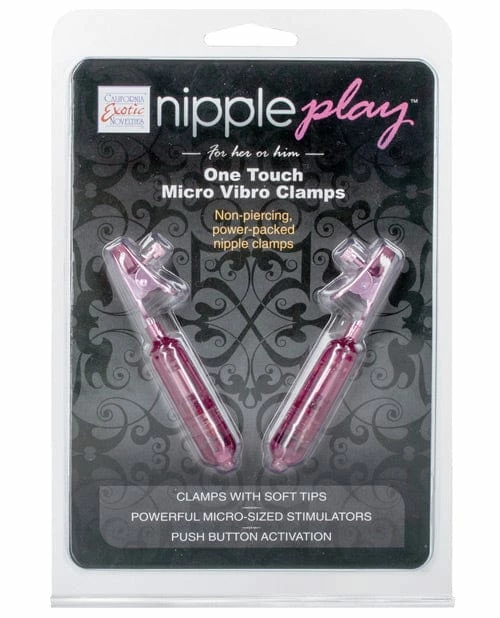CalExotics One Touch Micro Vibro Clamps - Pink Kink & BDSM