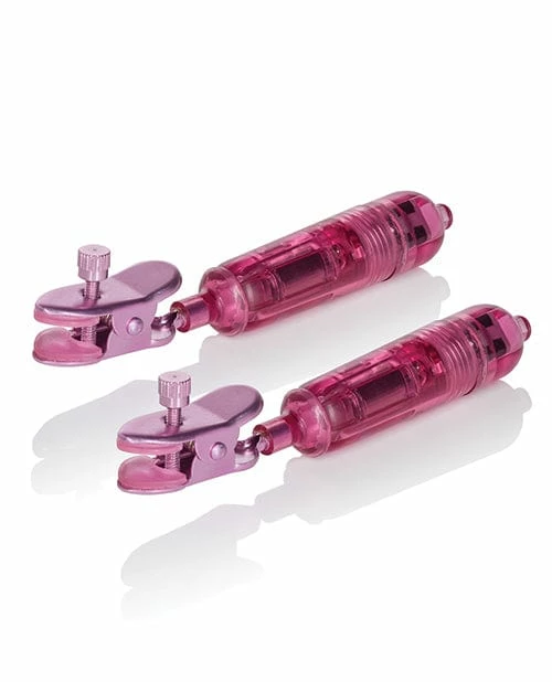 CalExotics One Touch Micro Vibro Clamps - Pink Kink & BDSM