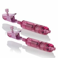 CalExotics One Touch Micro Vibro Clamps - Pink Kink & BDSM