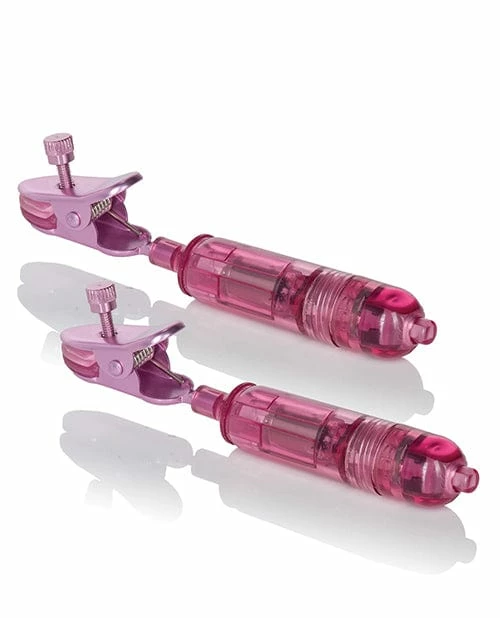 CalExotics One Touch Micro Vibro Clamps - Pink Kink & BDSM