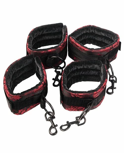 CalExotics Scandal Bed Restraints - Black-Red Kink & BDSM