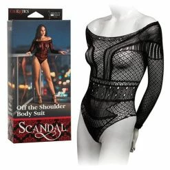 CalExotics Scandal Off The Shoulder Body Suit - Black