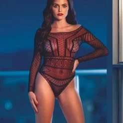 CalExotics Scandal Off The Shoulder Body Suit - Black