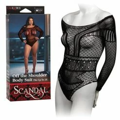 CalExotics Lingerie Scandal Plus Size Off The Shoulder Body Suit - Black