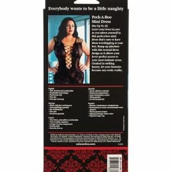 CalExotics Scandal Plus Size Peek-a-boo Mini Dress - Black Lingerie
