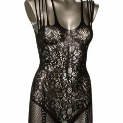 CalExotics Lingerie Scandal Plus Size Strappy Lace Body Suit - Black