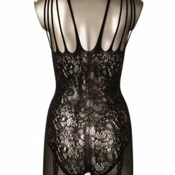 CalExotics Lingerie Scandal Plus Size Strappy Lace Body Suit - Black