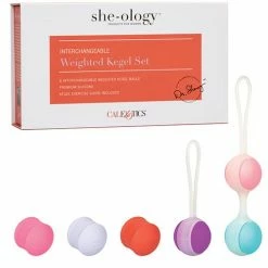CalExotics She-ology Interchangeable Weighted Kegel Set Sexual Enhancers For Couples