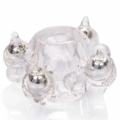 CalExotics Basic Essentials Enhancer Ring With Beads - Clear Penis Toys