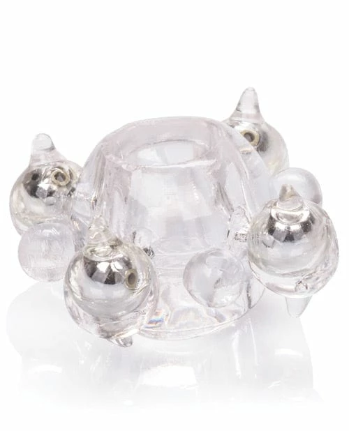 CalExotics Basic Essentials Enhancer Ring With Beads - Clear Penis Toys