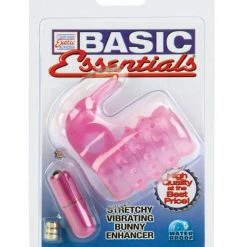 CalExotics Penis Toys Basic Essentials Stretchy Vibrating Bunny Enhancer - Pink