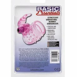 CalExotics Penis Toys Basic Essentials Stretchy Vibrating Bunny Enhancer - Pink