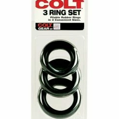 CalExotics Colt 3 Ring Set - Black Penis Toys