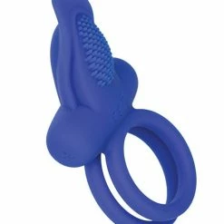 CalExotics Couples Enhancers Silicone Rechargeable Dual Pleaser Enhancer - Blue