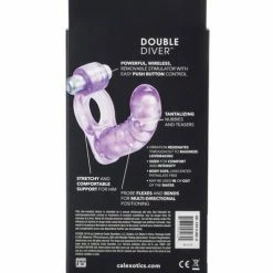 CalExotics Double Diver Vibrating Enhancer With Flexible Penetrator - Purple Penis Toys