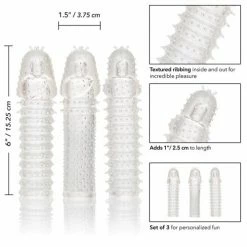 CalExotics Extension 3 Piece Kit - Clear Penis Toys