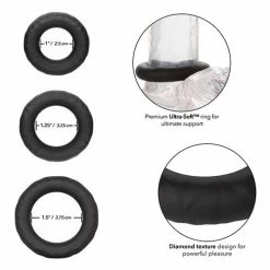 CalExotics Penis Toys Link Up Ultra Soft Supreme Set - Black