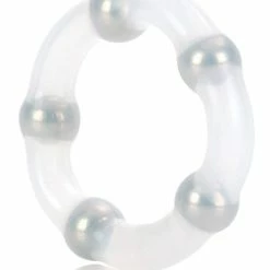 CalExotics Penis Toys Metallic Bead Ring - Clear