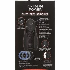 CalExotics Optimum Power Elite Pro Stroker - Black Penis Toys