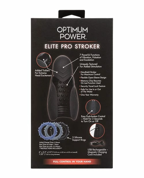 CalExotics Optimum Power Elite Pro Stroker - Black Penis Toys