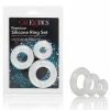 CalExotics Premium Silicone Ring Set Pack Of 3 - Clear