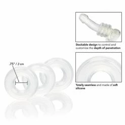 CalExotics Silicone Stacker Rings Set - Pack Of 3 Clear