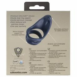 CalExotics Viceroy Perineum Dual Ring - Blue Penis Toys