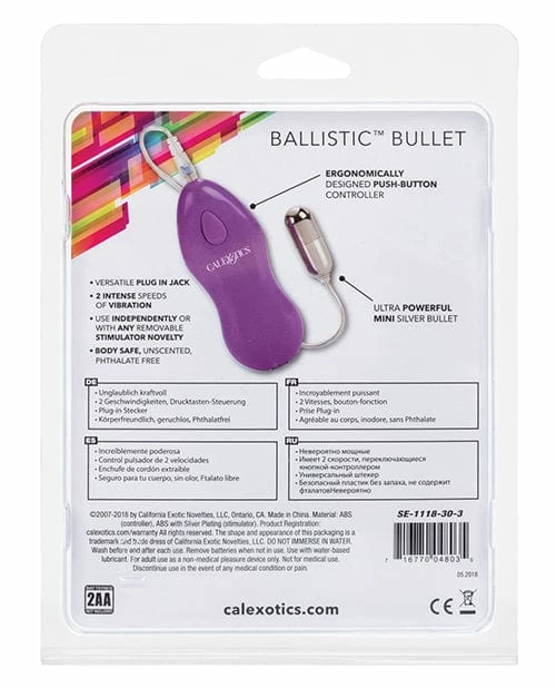 CalExotics Ballistic Mini With Purple Controller Vibrators