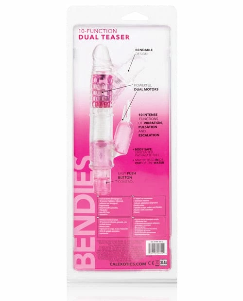 CalExotics Bendies Dual Motor Dual Teaser Rabbit - 10 Function Pink Vibrators