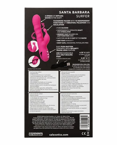 CalExotics California Dreaming Santa Barbara Surfer - Pink Vibrators
