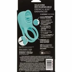 CalExotics Vibrators Couple's Enhancers Silicone Rechargeable French Kiss Enhancer - Teal