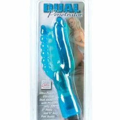 CalExotics Crystalessence 5" Dual Penetrator - Blue