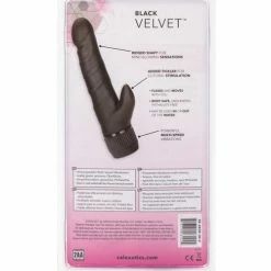 CalExotics Futurotic Black Velvet 5" Dong With Clit Stimulator - Black Vibrators