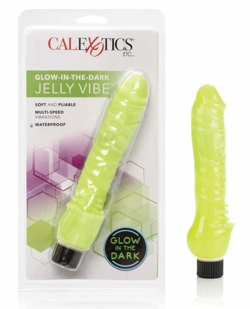 CalExotics Glow-in-the-dark 7" Jelly Penis Vibe