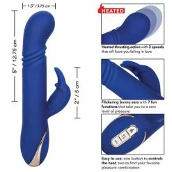 CalExotics Vibrators Jack Rabbit Signature Heated Silicone Thrusting G Rabbit - Blue