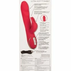CalExotics Jack Rabbit Signature Heated Silicone Ultra-soft Rabbit - Red