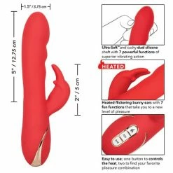 CalExotics Jack Rabbit Signature Heated Silicone Ultra-soft Rabbit - Red