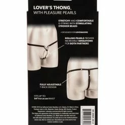CalExotics Vibrators Lover's Thong With Pleasure Pearls - Black