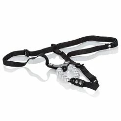 CalExotics Vibrators Lover's Thong With Pleasure Pearls - Black