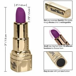 CalExotics Naughty Bits Bad Bitch Lipstick Vibrator - Purple