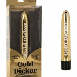 CalExotics Naughty Bits Gold Dicker Personal Vibrator - Gold Vibrators